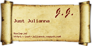 Just Julianna névjegykártya